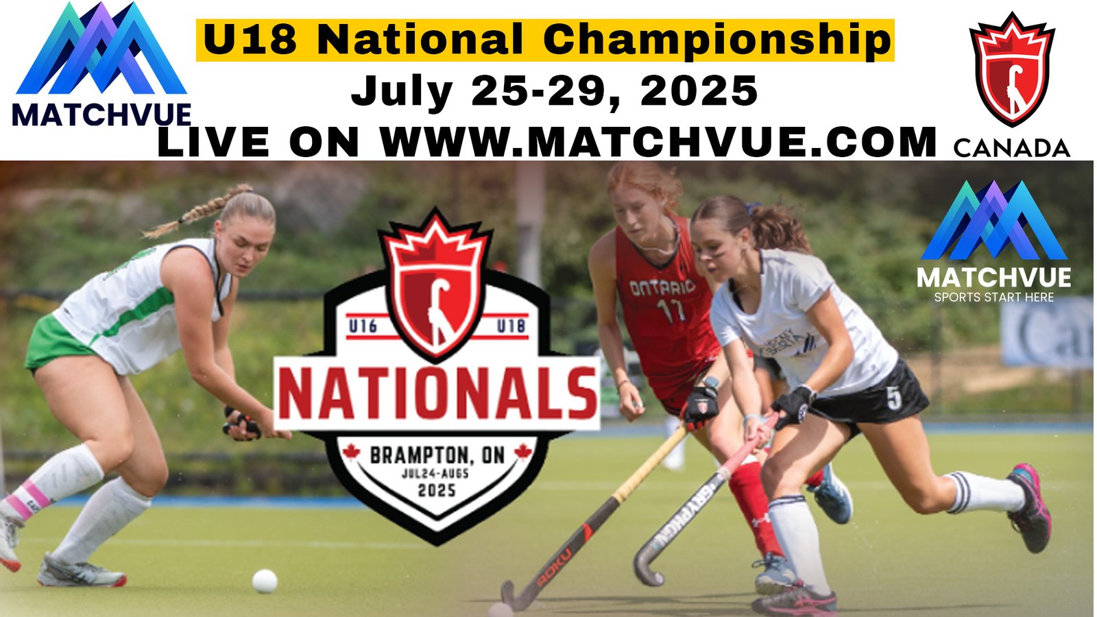 Matchvue to Stream Every Moment of the 2025 Field Hockey Canada National Championships – Subscribe Today!